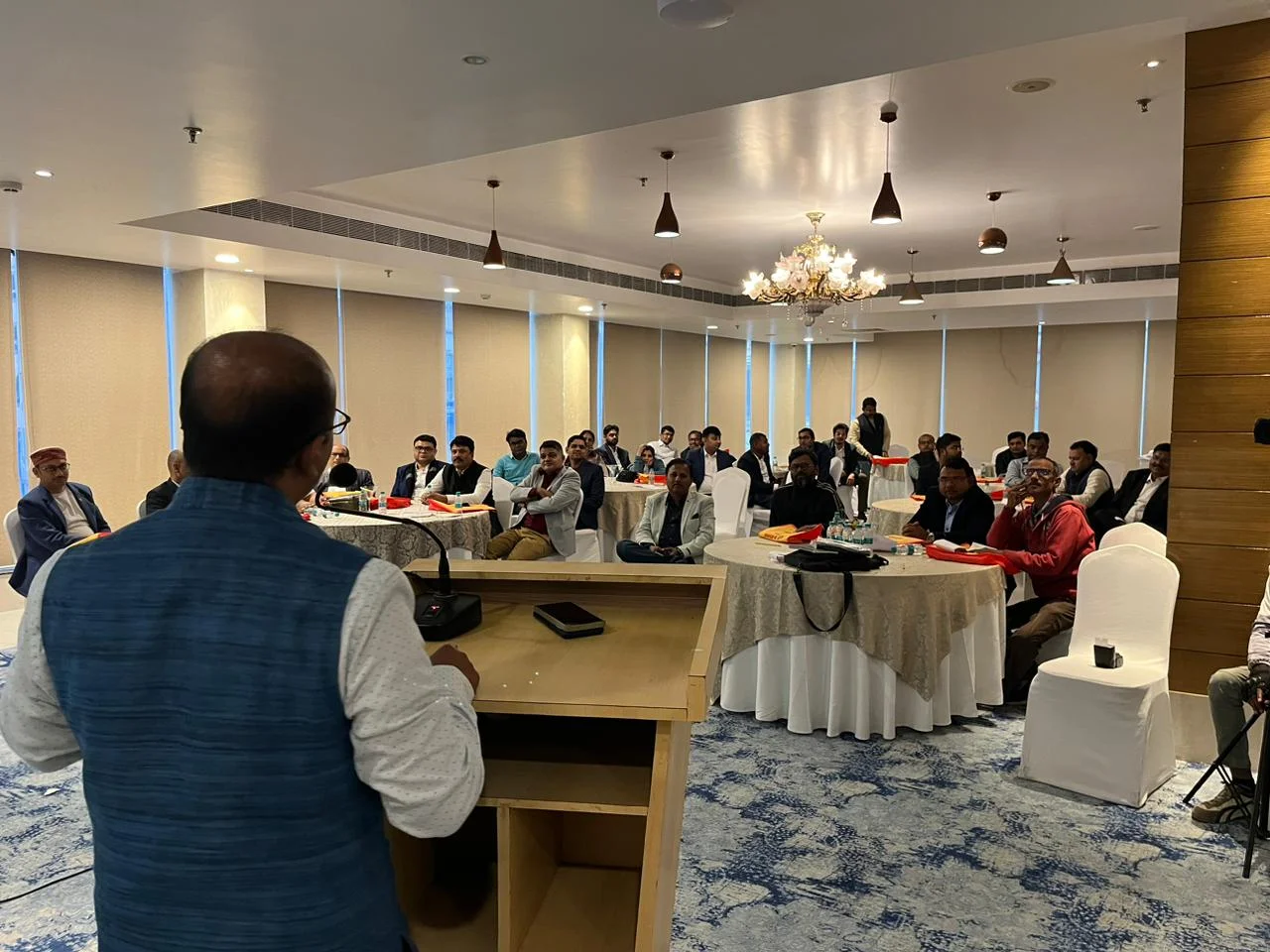 Entrepreneurs sharing experiences during an NCE business meeting